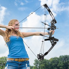 Compound Bow Recurve Bow w/ 12x Arrows Set Right Hand for Adult Hunting Training