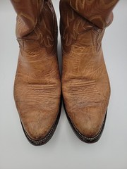Nocona Brown Leather Western Men’s Boots Classic Patina USA Made 8.5 D Vintage
