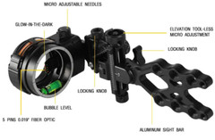 TX1550 Compound Bow Sight 4X 6X 8X Lens 5-Pin 0.019» Optical Fiber Bow Hunting