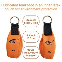 Arborist Throw Line Weight Pouch Bag 2-Pack(8 0z and 12 oz)- Outdoor Tree Climb