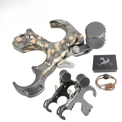 Adjustable 3 Finger Thumb Release Aids Archery Recurve Compound Bow Shot Target