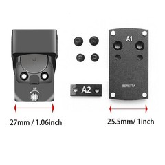 EDC 3 MOA Red Dot Sight OWL for Beretta 92 98 FS M9 A1 Doctor cut Mount Plate