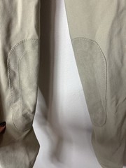 Irideon Women’s Beige Knee Patch Breeches XL Cotton Blend Made in USA