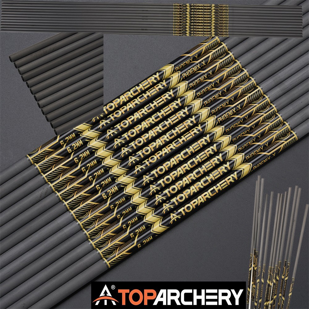 33″ ID 6.2mm Pure Carbon Arrow Shaft Straightness .003 DIY for Archery Hunting