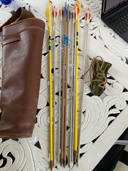 Vintage Archery Black Hawk Cravotta Brothers Swift 1816 Arrows Leather Quiver