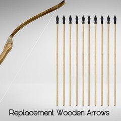 20 Pcs Wooden Arrows Soft Rubber Tips, 17 Inch Handmade Wooden Toy Arrow for