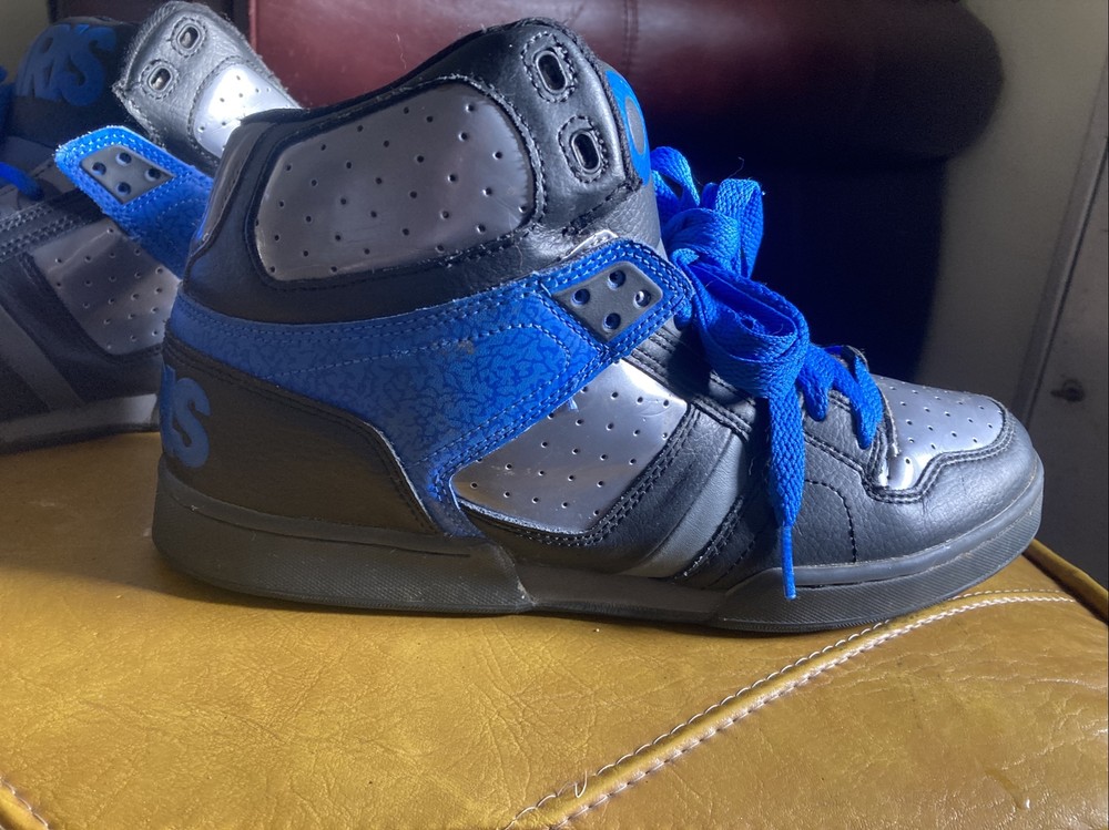 RARE OSIRIS BRONX NYC 83 BIG TONGUE PATENT LEATHER SKATE SHOES SZ 10 BARELY WORN