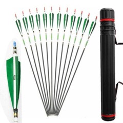 12X 30» Spine 500 Carbon Arrows Turkey Feather for Recurve Bow Hunting Shooting