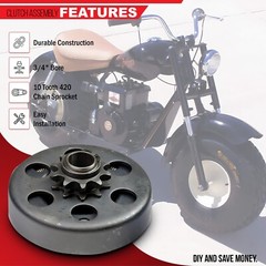 Clutch Assembly with 3/4″ Shaft and 420 Sprockets for 6.5 Hp Manco Dingo Go-Kart