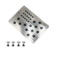 Car Truck Floor Mat Heel Pad Foot Pedal Rest Aluminum Plate Screws