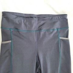 Riding Sport Dover Saddlery Gray Teal Full Seat Silicone Grip Riding Pants L