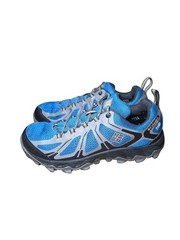 Columbia Mens 7/ W 8.5 Trailstorm Waterproof Hiking Shoes Gray Blue YM0749-036