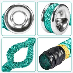 Rigging Ring Sling Rope,1.38″x6.89FT, Aluminum Ring,14600LBS,7-Pocket Adjustment