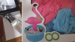 Pink Flamingo Inflatable Cooler and Ring Toss Game Three Rings by Ankyo
