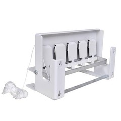 vidaXL 5-Hole Steel Drop Target with Reset Cord, 26.5 x 13.5 x 16 cm, White