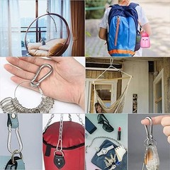 20 PCS Stainless Steel Carabiners Spring Snap Hooks Heavy Duty Keychain Clip NEW