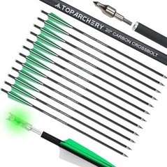 Archery Crossbow Bolts 20 Inch Carbon Arrows Hunting Broadheads Led Nocks Shoot