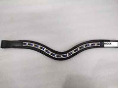 High Quality 3 Row Crystal Horse Leather Browband For Bridle.