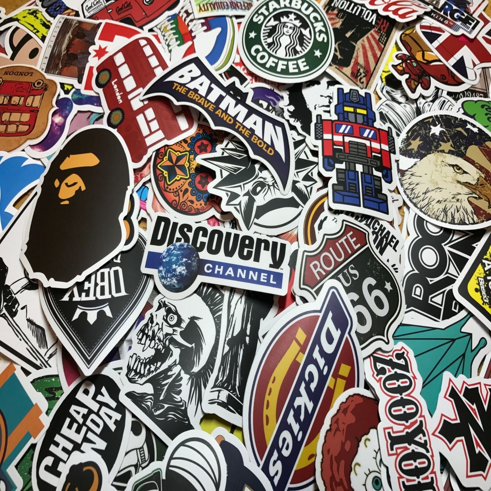 300 Random Skateboard Stickers Vinyl Laptop Luggage Decals Dope Sticker Lot Mix