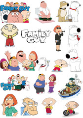 Mix 10/50PCs Family Guy Cartoon Luggage Laptop Car Notebook Sticker-No Duplicate