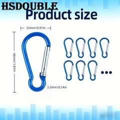 100PCS Carabiner Keychain Clip Aluminum Snap Hook Key Ring Camping Outdoor
