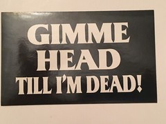 Gimme Head Black and white 3″x5″ rectangular glossy sticker