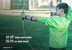 Bear Titan Youth Bow Set 60in 29lbs Age 12 and Up Armguard, Arrows, Finger Tab