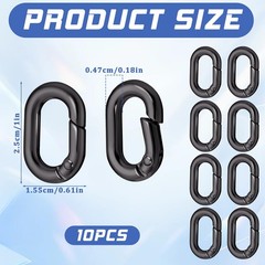 Giantree 10Pack 1 Inch Small Carabiner Clip, Metal Tiny Oval Carabiner Spring…
