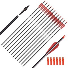 Elong 12PCS 28″ Arrows for Compound Bows,Carbon Hunting Arrows for Archery Sp…