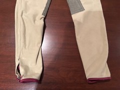 Women’s Devon Aire Beige Knee Patch Pull On Breeches Pants Size 28 M