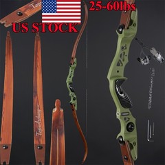 25-60#Archery 62″ ILF Recurve Bow 19″ Riser / Laminated Limbs for Hunting Target