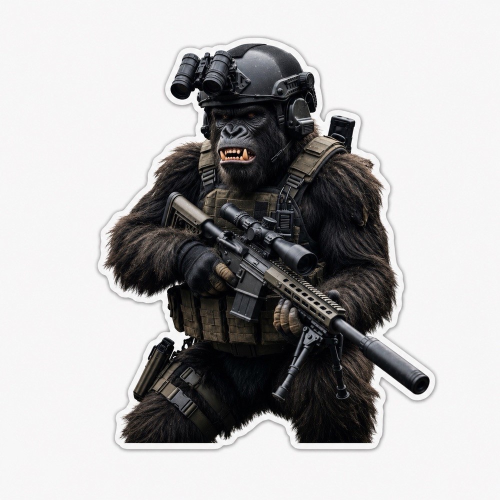 Tactical Military Gorilla Operator Recon Sticker AR Decal Army Navy Special Ops