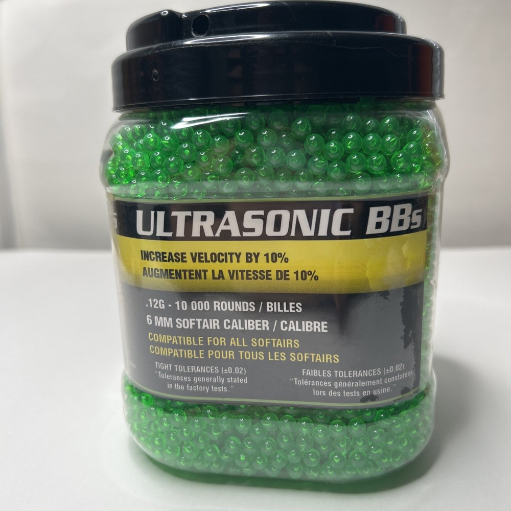 Airsoft Ammo Green 6MM .12 Gram 10,000 Rounds Ultrasonic BBs Cybergun Green