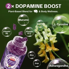 Well&Whole Dopamine Gummies – Mucuna Pruriens Supplements Gummies 500mg with L-T