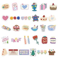30Pcs Random Cute Kawaii Cartoon Waterproof Decals Vinyl Stickers Water Bottle