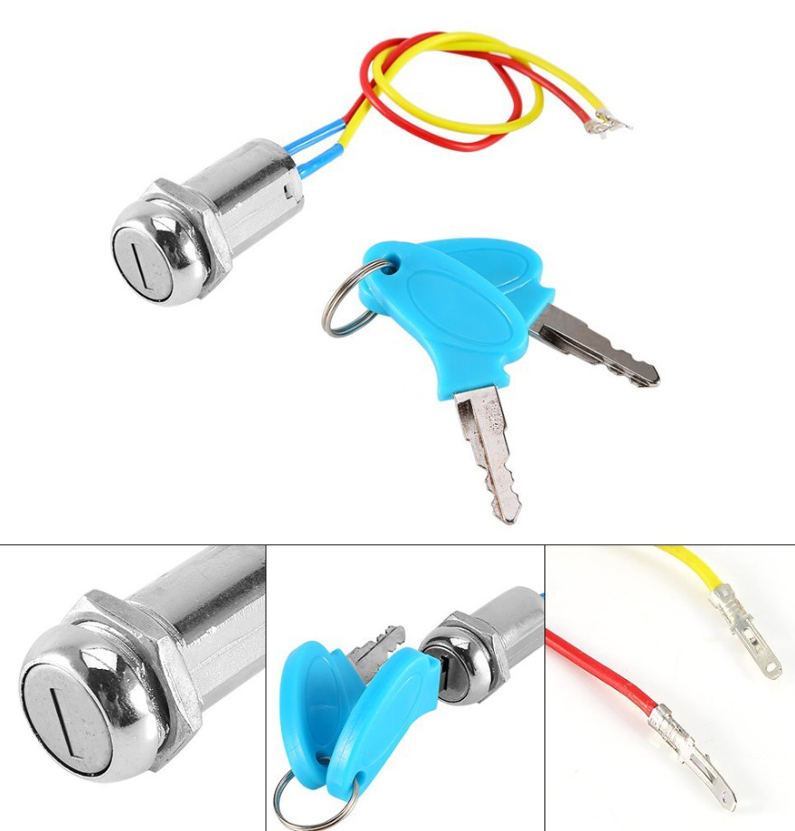 2 Wire Key Switch For Electric Scooter ATV Moped Go Kart Motorbike Motorcycle