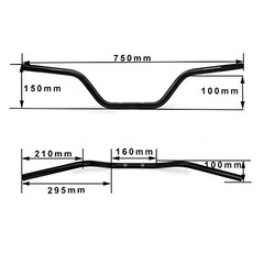 Motorcycle Handlebar 7/8″ 22mm Cafe Racer Handlebars Drag Bars Universal black