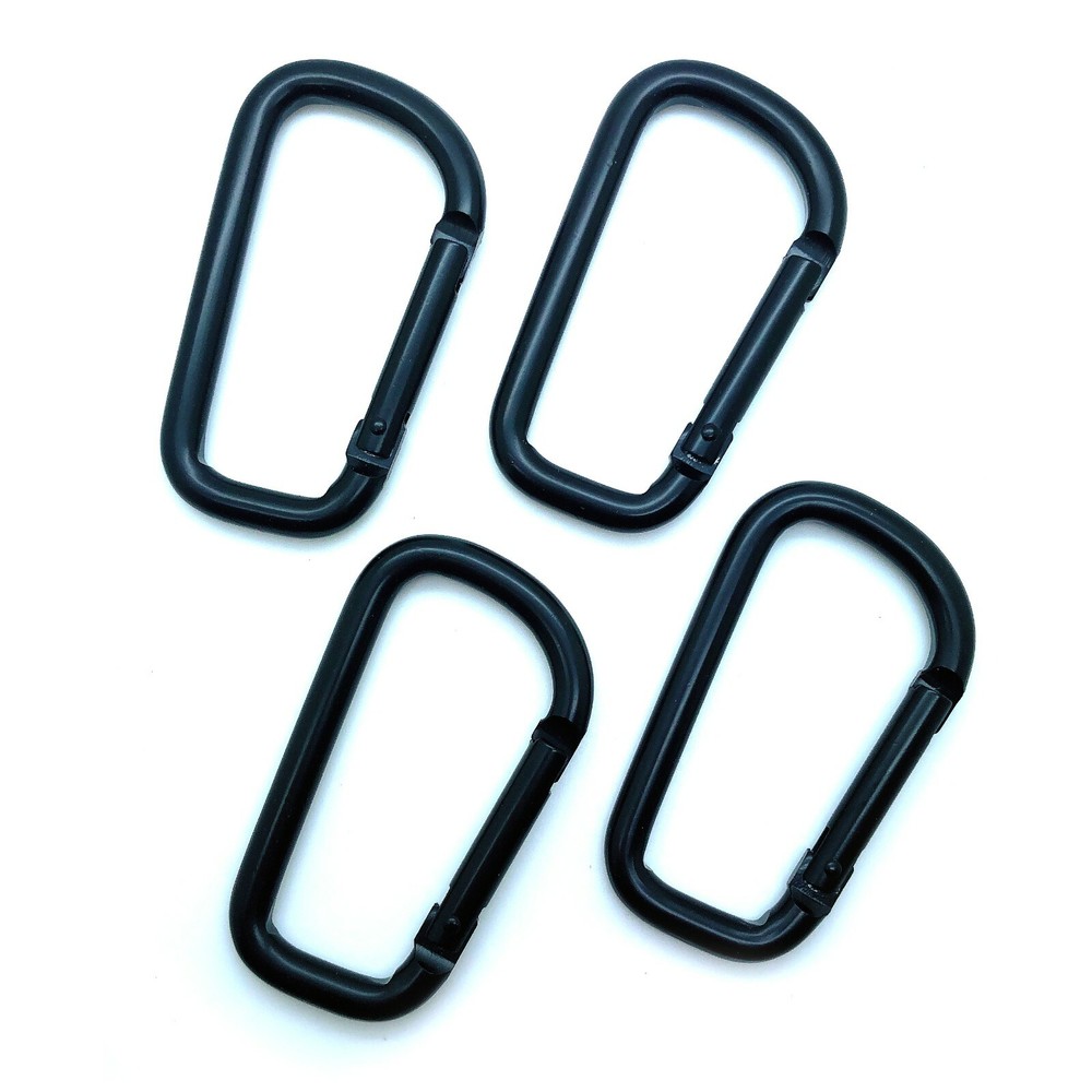 Pack 100 pcs 3″ Heavy Duty Carabiner Black D Clip Key Chain Spring D Shape