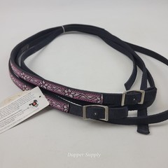 Weaver Leather Reins Split Black Maui Overlay