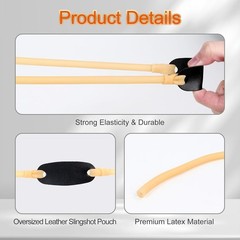 3Pcs Slingshot Bands, Heavy Duty Rubber Tubular , Heavy Pull for Hunting, Ca…