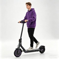 Electric Scooter 8.5» Solid Tires 350W 19MPH 36V Folding App Controlled UL2272