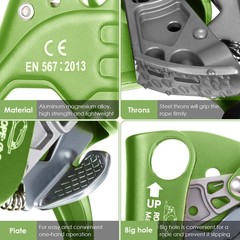 Hand Ascender Aluminum Magnesium Alloy Rock Climbing Handheld Ascender For VSOF