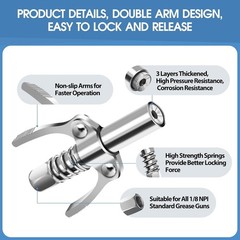Efficient Lock N Lube Grease Coupler – Quick Lock Release, 12K PSI Durability
