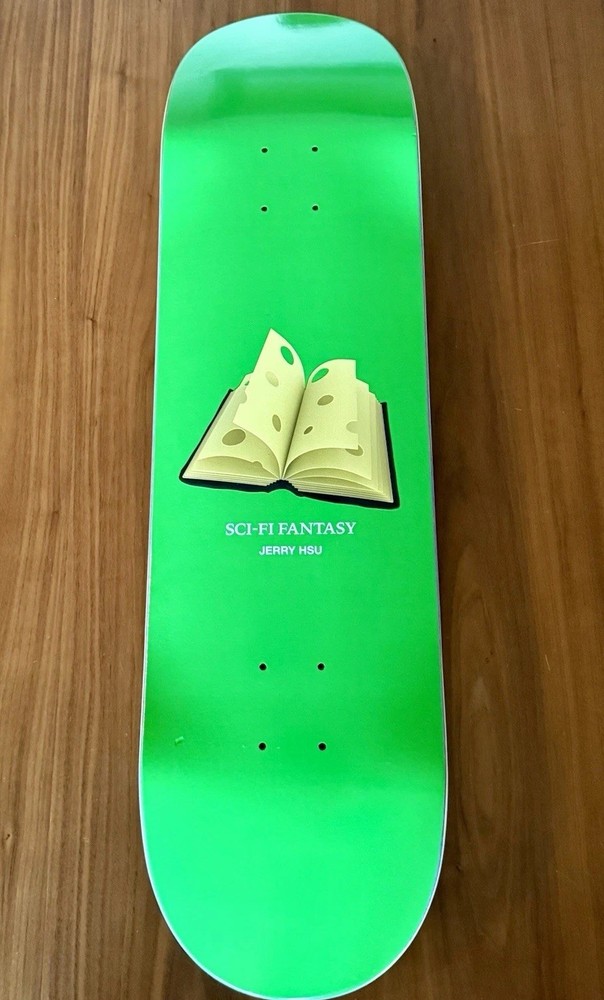 Jerry Hsu Sci-Fi Fantasy 8.5” Swiss Book Skateboard Deck RARE