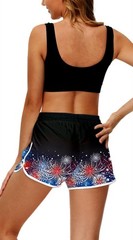 Deerose Patriotic Firework Swim Trunk For Women Red White Blue Summer Board