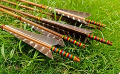 12Pcs 33″ Handmade Bamboo Hunting Arrows Tradition Japanese Kyudo Eagle Feather