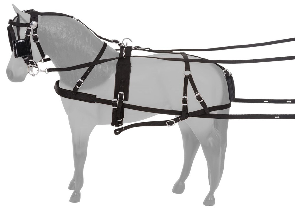 Pony Driving Harness – Challenger – Black Nylon – Pony Size