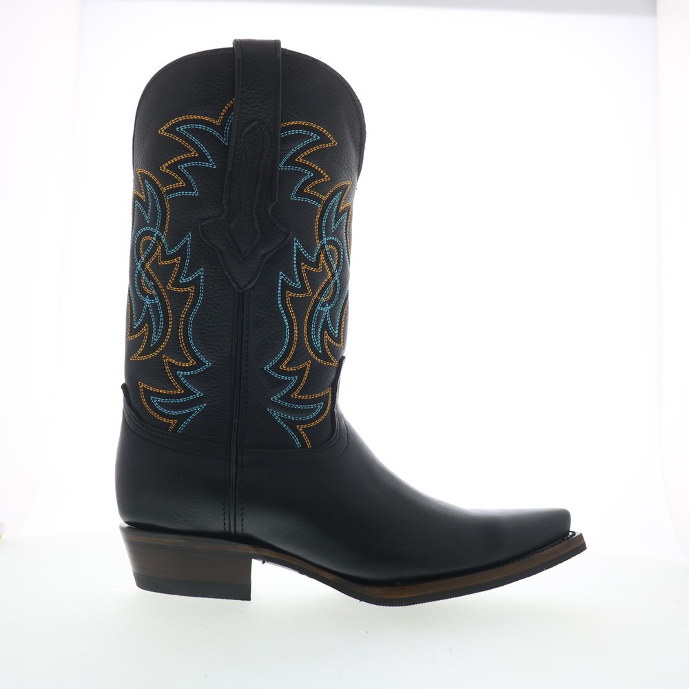 Dingo Gold Rush DI-152 Mens Black Leather Slip On Cowboy Western Boots