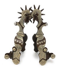 AJ Tack Antique Brown Stars Western Spurs – Mens