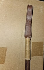 Vintage Antique Leather Wrapped Braided Horse Bull Riding Whip Stick Military
